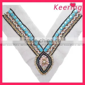 Apparel Colorful Beads Lace Beaded Applique WNL-776 thumbnail-1