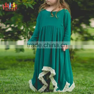 2017 Baby Girl Party Children Frocks Designs Fringe Flare Long Frocks Designs thumbnail-3