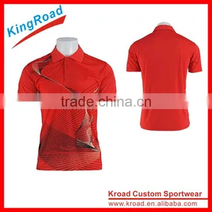 Men's Cheap Breathable Red Polo T-shirt for Wholesale With Italian Fabric thumbnail-1