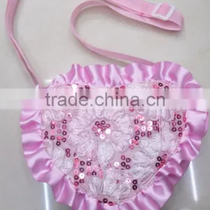 Fashion Hearted Lace Sequin Flower Little Girl Bag thumbnail-1