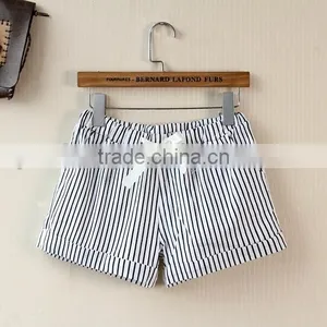 2016 Wholesale Sexy Tight Womens Polyester Gym Workout Shorts Adult Stripe Shorts thumbnail-2