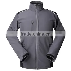 Reverse Zip Waterproof Wholesale Softshell Jacket With Chest and Side Pocket thumbnail-2