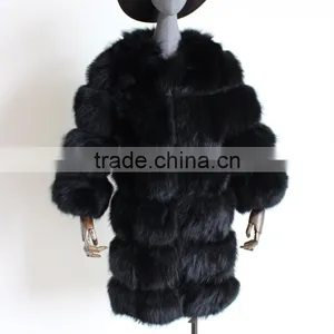 Myfur 2017 Winter Wholesale Women Fashion Raccoon Fur Coat and Jackets in Black thumbnail-1