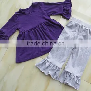 2015 Women Dress Set Solid Color Dress and Ruffle Pants With Scarf Lady Suit YW-116 thumbnail-2