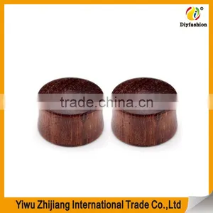 Natural Organic Sono Wood Doule Flared Saddle Plug Gauge Ear Stretchers thumbnail-1