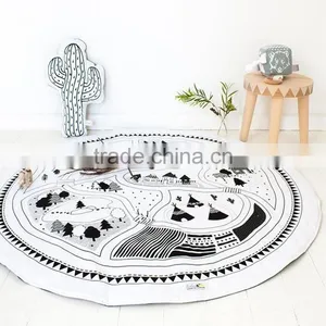 Cute Novel Children Bedroom Decoration Cotton Village Road Baby Crawl Play Mat thumbnail-4