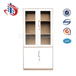 Modern Office 4 Glass Swing Door Metal File Cabinets thumbnail-1