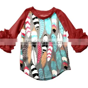 New Arrival 2017 Spring Summer Children Frock Boutique Ruffle Chick Baby Shirts Hot Sale Kid Clothing Easter Shirt thumbnail-4