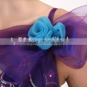 A-Line Princess Mini Jersey Cocktail Party Homecoming Prom Dress Organza Spaghetti Strap Beaded Prom Party Dress thumbnail-5