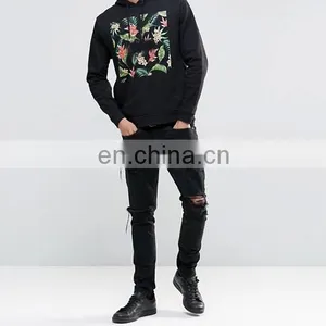 Drawstring Hoodie With Floral City Print thumbnail-4