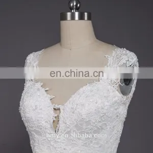 V Neckline A-line Sexy Backless Bridal Gown Lace Wedding Dresses Styles thumbnail-4