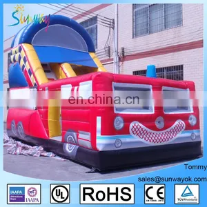 Bus Shape Inflatable Bouncer Combo With Water Slide thumbnail-1