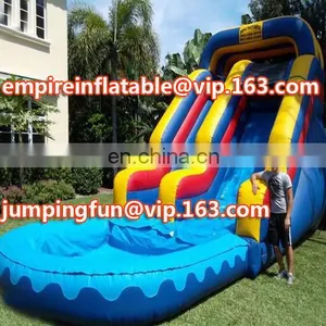 Colorful Medium Size Inflatables, Inflatable Slide With Pool Commercial Inflatable Water Slide ID-SLM071 thumbnail-1