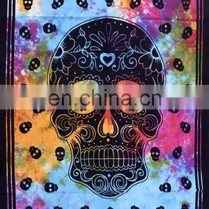 Indian 2017 Tapestries Throw Cotton Home Decor Poster Skull Design Yoga Mat Meditation Wall Hanging thumbnail-2