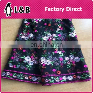 2017 Popular Pattern Lace Dress Fabric Embroidered Design /dress Textile Lace Fabric thumbnail-1