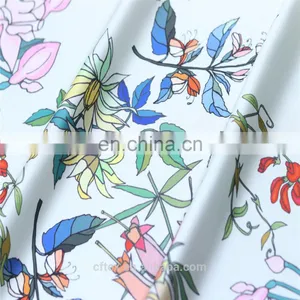 Classic Digital Printing Silk Satin Fabric With Flowers thumbnail-1