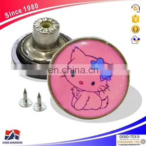 Sanshui Factory Wholesale Custom Engraving Metal Clothing Buttons Color Cartoon Design Button thumbnail-4