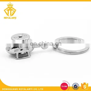 Custom 3D Zinc Alloy Plane Keychain in Shiny Silver Plating thumbnail-1