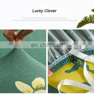HOT Selling 100%polyester Printed Elastic Sofa Cover+Two Cushion Covers Universal Fitted Sofa Slipcover thumbnail-2