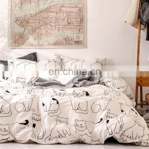 Cheap Fitted Home 3 Piece 3D Super King Size Queen 100% Cotton Printing Bed Sheet Duvet Cover Set thumbnail-1