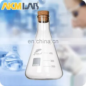 AKMLAB Laboratory Erlenmeyer Flask With Cork Stopper thumbnail-2