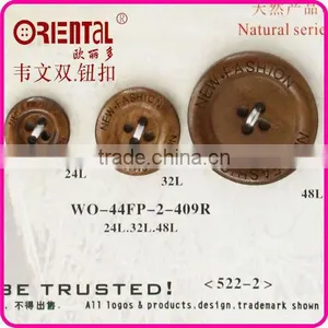 Four Holes Custom Wood Buttons With Engraved Logo thumbnail-1