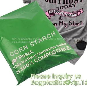 Cornstarch Made Biodegradable Compostable Courier Mailing Plastic Shipping Packaging Bag With Custom Logo CLOTH PACK thumbnail-1