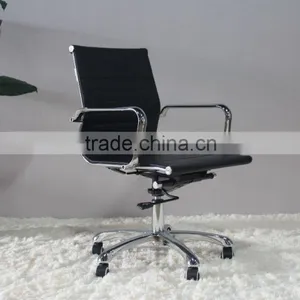 Replica Italian Graceful Design Aluminum Frame and Armrest Italian Genuine Leather Charles and Ray High Back Office Chair thumbnail-2