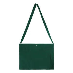 Cycling Musette Bag With Long Strap Traveling Shopping Black Cotton Canvas Shoulder Crossbody Food Bags thumbnail-5