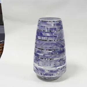 Mosaic Vase Glass Container Jar thumbnail-3