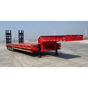 Construction Machinery Transport Low Bed Semi Trailer thumbnail-1