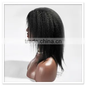 Hot Afro Kinky Straight Human Hair Lace Front Full Lace Silk Top Wig thumbnail-3