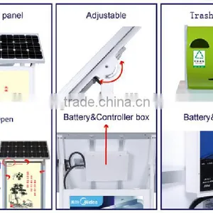 Outdoor Solar Scrolling Advertising Light Box With Dust Bin thumbnail-6