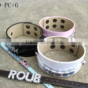 Adjustable 30 MM Width Nice PU Leather Wrist Bands Bracelets Hot Selling thumbnail-1