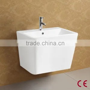 Wall Mounted Semi Pedestal CE Ceramic Sink APH053 thumbnail-1