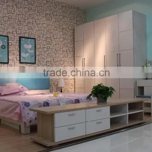 China Manufacturer Modern 3 Piece Bedroom Furniture Set - Wardrobe, Dressing Table , Bed(SZ-BFA8003) thumbnail-2