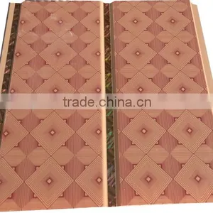 Trinidad Pvc Ceiling Panel, Printing With Shine Gold Strip & Middle Groove Model G222-1 thumbnail-1