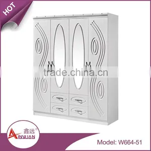 Foshan Modern Bedroom Almirah Wardrobe Cheap 4 Door Mdf Wood Almirah Designs in Bedroom thumbnail-3