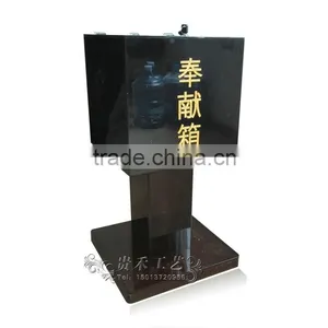 GH-RJ005 Black Acrylic Donation Boxes With Lock,modern Black Donation Box thumbnail-2