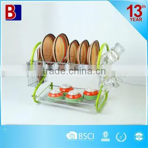 Best Sale 2 Tiers Metal Wire Dish Rack thumbnail-1
