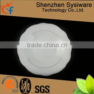 Ceramic Plates With Gold Rim, Gold Decorative Porcelain Dinner Plates, Gold Rimmed Dinner Plates thumbnail-2