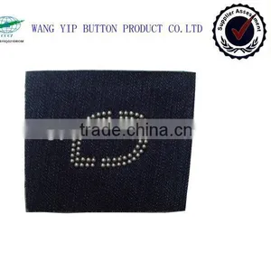 Fashion Custom Design New Style Garment Jeans Leather Patch With Metal Rivet Logo thumbnail-1