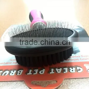 2016 Easy Clean Anti-allergic Pet Grooming Products Rubber Handle Big Stainless Steel Dog Comb thumbnail-4