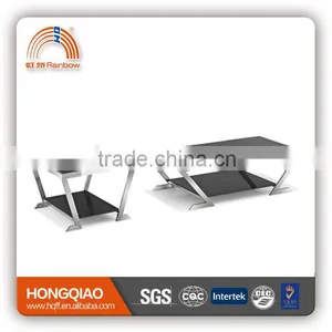 CT-08 ET-08 Stainless Steel Glass Modern Coffee Table thumbnail-1