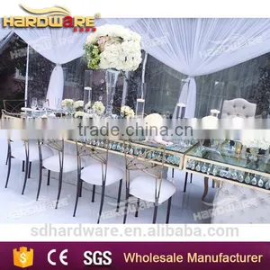 2016 NEW Glass Top Wedding Table Metal Base Dining Table Cake Table Quality Choice thumbnail-3
