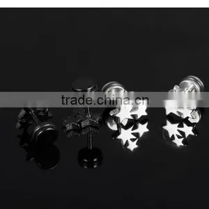 316L Jewellery for Men Factory Price Triple Star Earring thumbnail-4