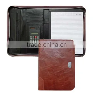 Office A4 Zipper PU Presentation Folder Leather thumbnail-1