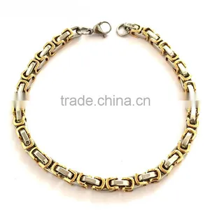 2016 Fashionable Jewelry Gold Plated 316l Stainless Steel Chain Bracelet for Men Supplier's Choice thumbnail-2