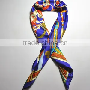 Custom Design Silk Screen Print Square Scarf 90*90cm Silk Scarf for Lady thumbnail-2