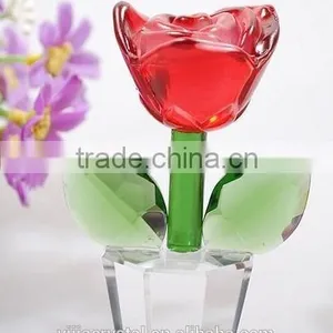 Factory Directly Sale Wedding Favor k9 Nature Crystal Rose Flower for the Wedding Gifts thumbnail-1